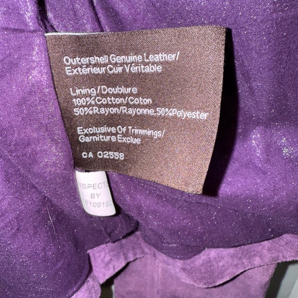 Genuine leather purple Danier jacket - Picture 4 of 4